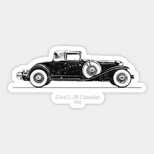 Cord L-29 Cabriolet 1931 - Colorful Watercolor Sticker